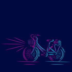 پوستر خط دوچرخه آرم پاپ آرت پرتره طراحی رنگارنگ با تیره