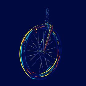 پوستر خط لاستیک دوچرخه آرم پاپ آرت پرتره طراحی رنگارنگ با
