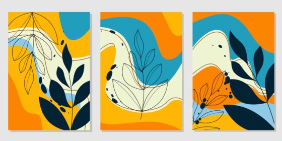 چاپ پوستر هنر دیواری انتزاعی گیاه شناسی زیبایی شناسی بوهو