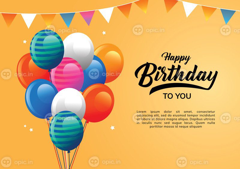 طراحی پس زمینه بنر تولدت مبارک