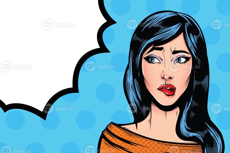 پوستر تبلیغاتی وینتیج هنر پاپ دختر کمیک با سخنرانی