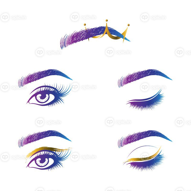وکتور آرایش مژه و ابرو طراحی لوگو وکتور طراحی لوگو برای سالن زیبایی
