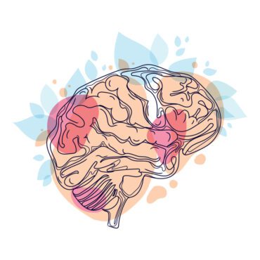 وکتور مغز انسان وکتور نقاشی خط مینیمال هنری