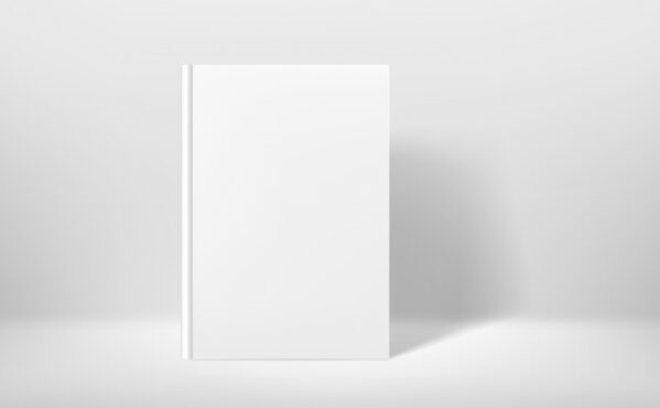 وکتور کتاب سفید در داخل سفید به سبک سه بعدی ماکت برداری واقع گرایانه