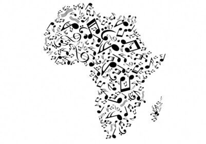 نقشه برداری از قاره آفریقا متشکل از نت های موسیقی