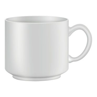 وکتور ماکت فنجان چای یا قهوه سفید به سبک واقعی