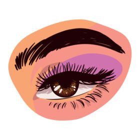وکتور آرایش چشم زنانه جدا شده