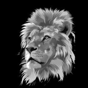 تصویر برداری از یک شیر پاپ آرت خاکستری