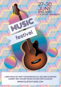 وکتور پوستر جشنواره موسیقی برای وکتور پوستر مهمانی شبانه