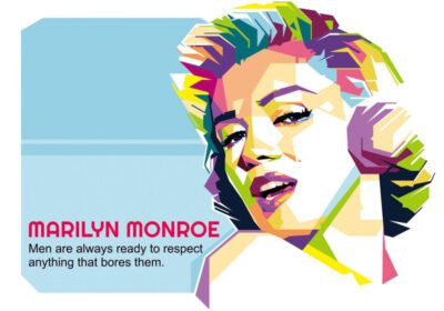 پوستر این پرتره رنگارنگ زندگی مریلین مونرو در هالیوود را ببینید wpap یک نمونه بسیار خوب از آثار هنری وکتور سبک هندسی مانند این زیاد دیده نمی شود، بنابراین تا زمانی که هوا گرم است آن را دریافت کنید