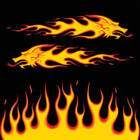 وکتور شعله های آتش اژدها تصویر برچسب