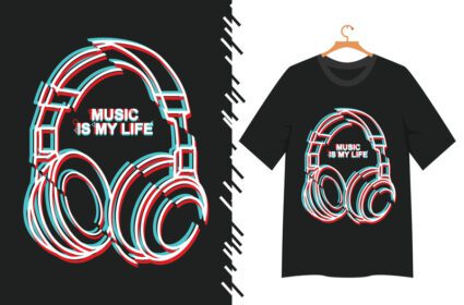 تصویر برداری موسیقی برای طراحی تی شرت