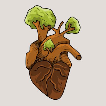 تصویر برداری وکتور قلب و درخت ذخیره کنید