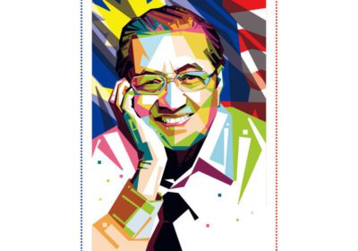 پوستر این پرتره رنگارنگ تون ماهاتیر را ببینید که یک سیاستمدار مالزیایی و چهارمین نخست وزیر مالزی بود.