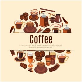 پوستر نوشیدنی قهوه پوستر گرد برای طراحی کافه