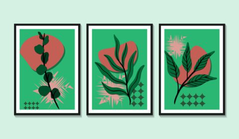 مجموعه پوستر پوسترهای هنر معاصر هنر دیوار گیاه شناسی
