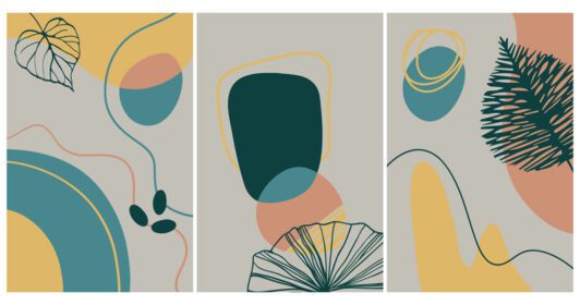 مجموعه پوستر پوسترهای هنر معاصر در رنگ های پاستلی
