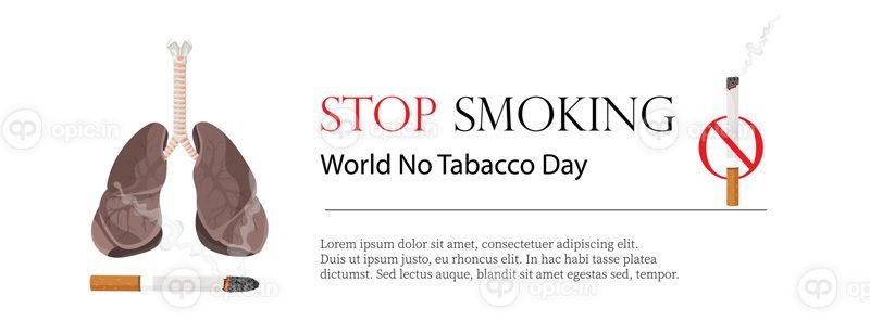 وکتور پوستر بروشور یا بنر برای روز جهانی بدون دخانیات و یک