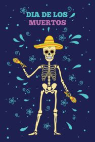 پوستر روز مردگان بنر dia de los moertos با رنگارنگ