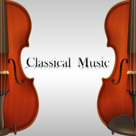 وکتور پوستر موسیقی کلاسیک با دو ویولن