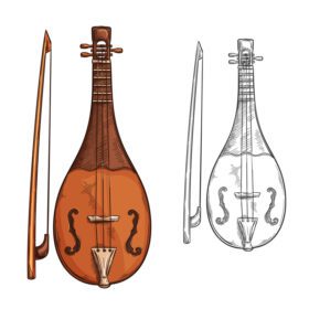 وکتور rebec طرح آلات موسیقی از موسیقی عربی