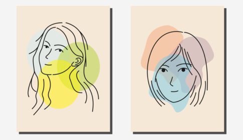 پوستر هنر خط چهره زن برای تزیین دیوار
