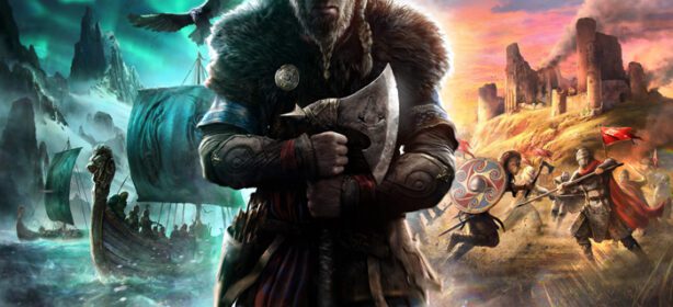 دانلود والپیپر Assassin’s Creed Valhalla بازی های ویدیویی هنر دیجیتال وایکینگ تبر قایق سپر شمشیر زره کلاغ فوق عریض فوق عریض