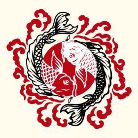 تصویر برداری از خالکوبی ژاپنی ماهی مناسب برای خالکوبی بدن یا چاپ روی تی شرت