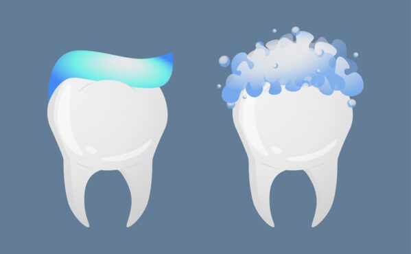 دندان های برداری به سبک واقع گرایانه نمادهای تمیز دندان مسواک زدن دندان ها