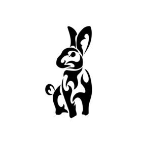 تصویر برداری گرافیک وکتور خرگوش خالکوبی هنر قبیله ای