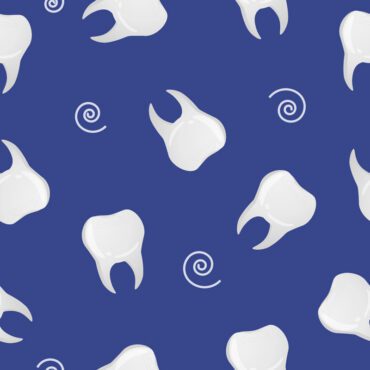 وکتور دندان و الگوی مارپیچ در آیکون های دندانی به سبک واقعی