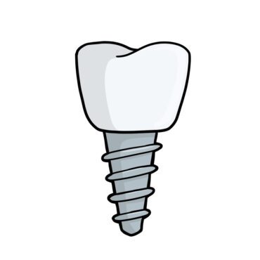 وکتور پین دندان سفید عنصر دندانپزشک مراقبت و ایمپلنت دندان