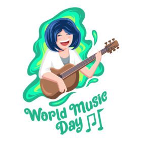 وکتور الگوی تصویری روز جهانی موسیقی تعطیلات در سراسر جهان