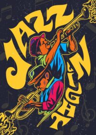 پوستر پوستر موسیقی جاز با سبک وینتیج