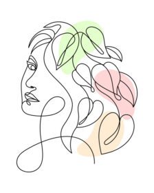 پوستر پرتره هنری یک دختر با گل و استوایی