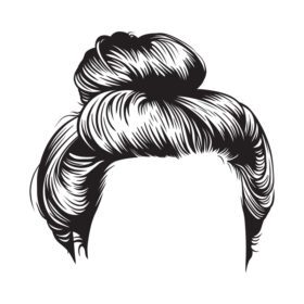 پوستر مدل موی مستی کثیف وکتور خط تصویر هنری