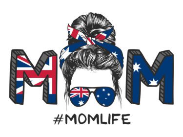 پوستر مادر با وکتور هدبند و عینک پرچم استرالیا