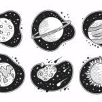 مجموعه خال کوبی مینیمالیستی وکتور فضای خارج از کشور