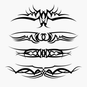 الگوهای برداری مفهوم مجموعه خالکوبی قبیله ای در گوتیک با داشتن بال و پرواز