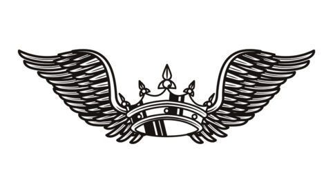 وکتور تاج سلطنتی با نماد خالکوبی بال