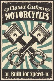 پوستر یکپارچهسازی با سیستمعامل پرنعمت کلاسیک پوستر مسابقه جاده ای موتور سیکلت