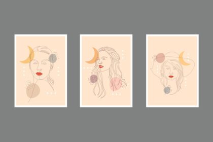 مجموعه پوستر مجموعه نقاشی دیواری سه زن انتزاعی
