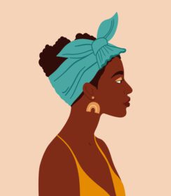 وکتور پوستر پرتره دختر سیاه پوست از مفهوم زن جوان آفریقایی