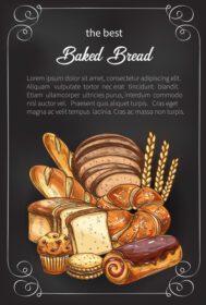 وکتور پوستر پوستر طرح نان برای مغازه نانوایی