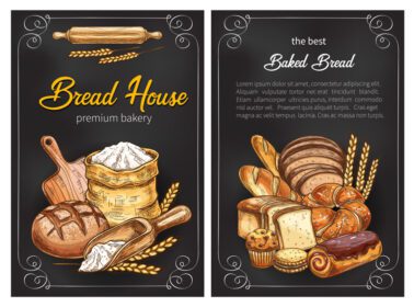 پوستر وکتور پوستر طرح نان برای نانوایی ممتاز