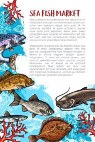 وکتور پوستر پوستر صید ماهی برای تهیه غذای دریایی