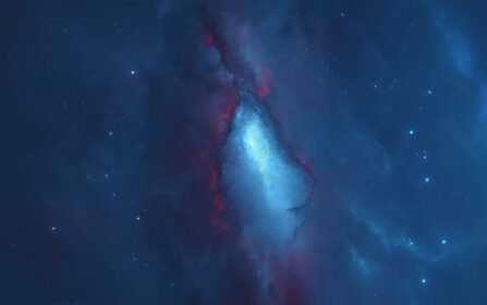 دانلود والپیپر فضایی Starkiteckt nebula blue