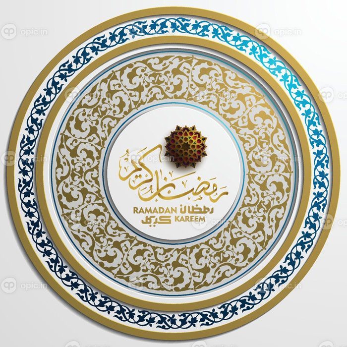 دانلود کارت تبریک رمضان کریم طرح وکتور الگوی گل اسلامی با خط عربی برای پس زمینه بنر ترجمه متن رمضان کریم سخاوت شما را در ماه مبارک
